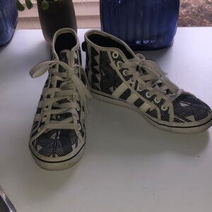 adidas Black and White Patterned Sneakers size 5 1/2 women